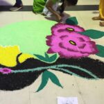 A colourful kolam welcomed participants to the meet.