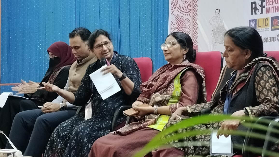 From left: Humaira Nabi of Kashmir Life, Sunit Jain, director and publisher of GPlus, Guwahati, C Vanaja, senior journalist from Hyderabad, Nazni Rizvi, journalist with Khabar Lahariya, Uttar Pradesh and Madhya Pradesh and