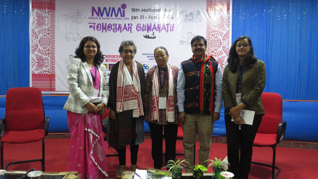 From left: Moderator Sushmita Goswami, Kalpana Sharma, Linda Chhakchhuak, Sushanto Talukdar and Rohini Mohan. 