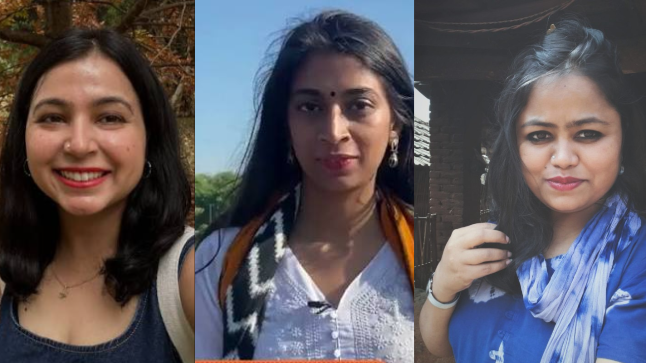From left to right: Romita Saluja, Aishwarya S Iyer and Sushmita