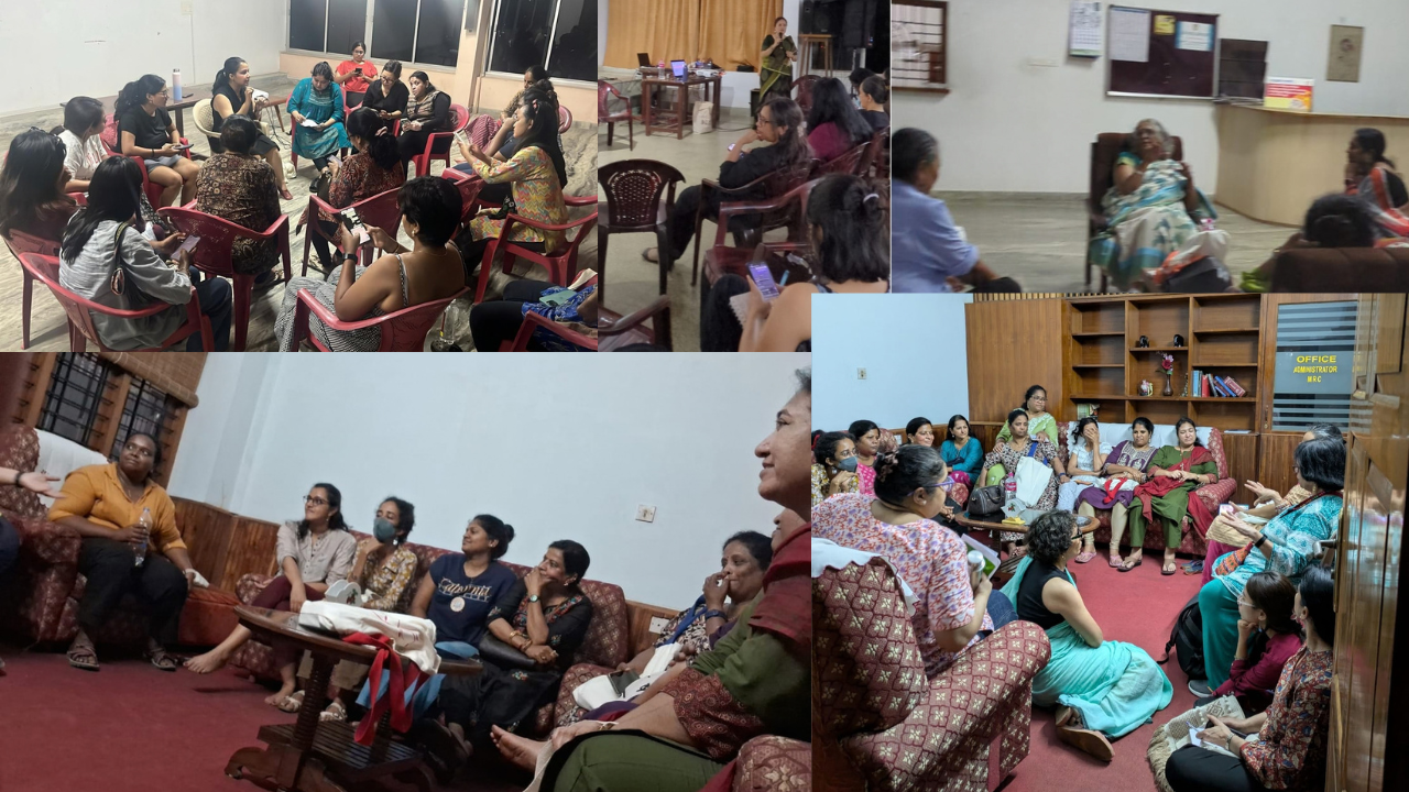 A collage of photos from the different unconference sessions held on Day 1 of the NWMI National Meet in Thiruvananthapuram, 2026